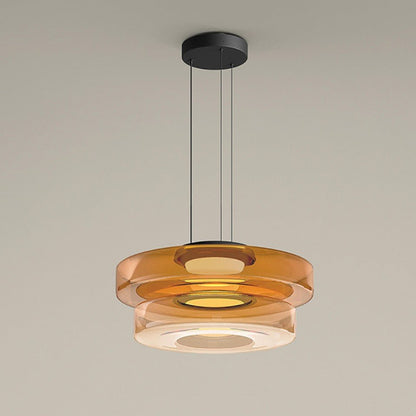 Lámpara Colgante de Vidrio Bauhaus | Lámpara Colgante LED Moderna en Capas