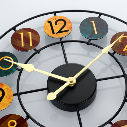 Reloj de Pared Metálico Colorido | Diseño Retro de Hierro