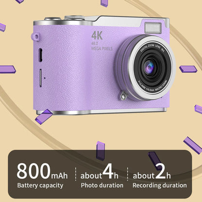 Cámara digital 4K pantalla abatible 48MP zoom 8X compacta para foto y video