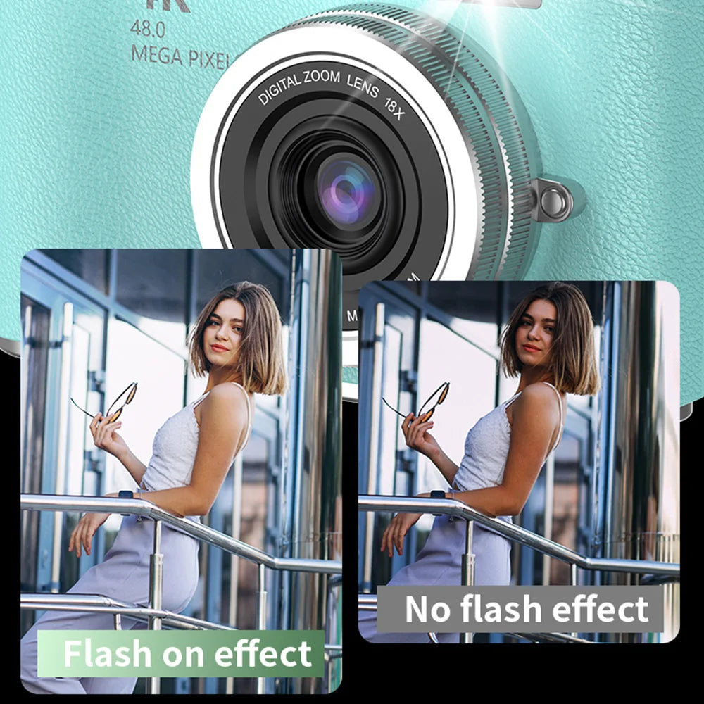 Cámara digital 4K pantalla abatible 48MP zoom 8X compacta para foto y video