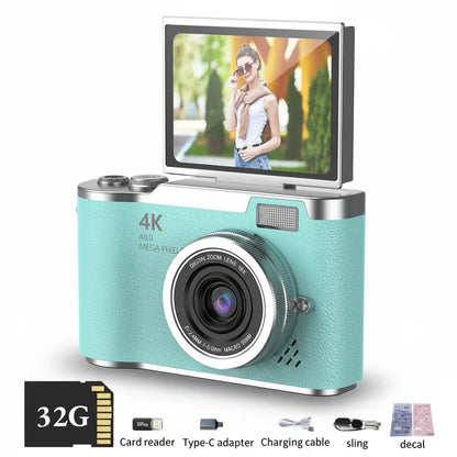 Cámara digital 4K pantalla abatible 48MP zoom 8X compacta para foto y video