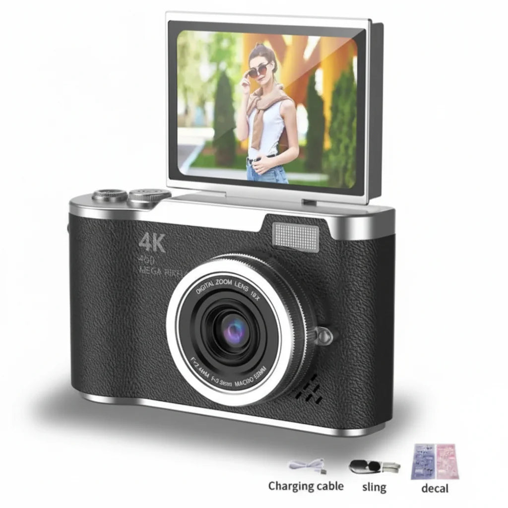 Cámara digital 4K pantalla abatible 48MP zoom 8X compacta para foto y video