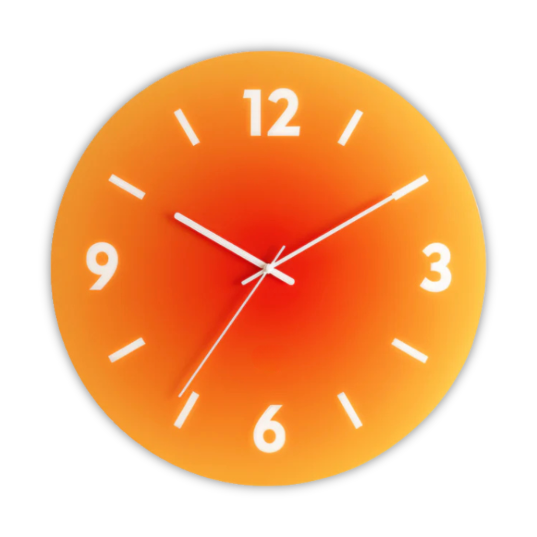 Reloj de Pared de Cristal Sunset | Diseño Moderno en Degradado