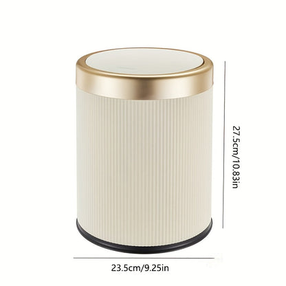 Cubo de basura ovalado de lujo | Contenedor de residuos con tapa de presión y doble cubo interior