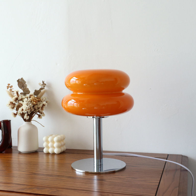 Lámpara de mesa de vidrio de diseñador italiano | Luz de acento moderna con estilo retro