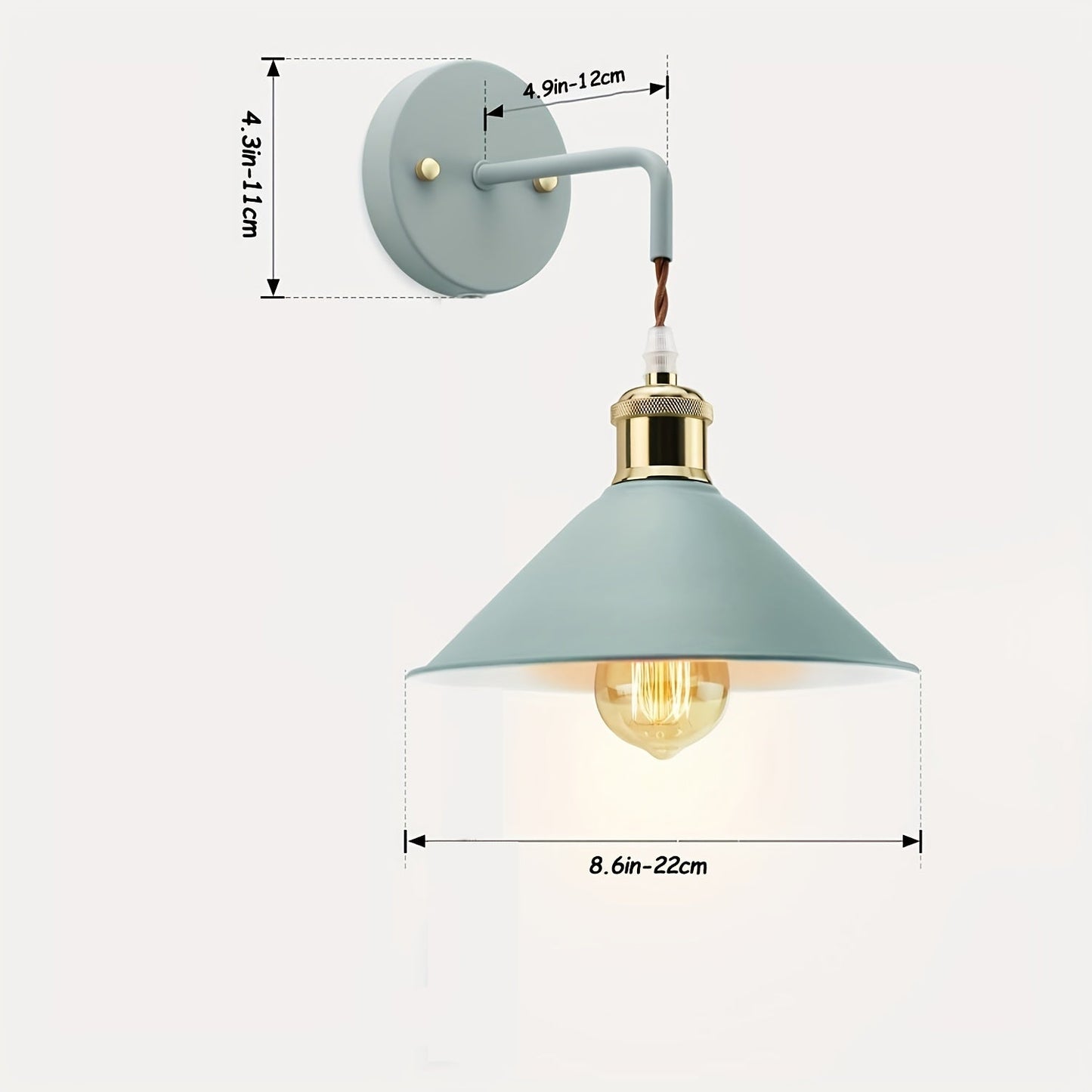 Aplique de pared moderno de metal | Lámpara de pared industrial con acabado en aceite
