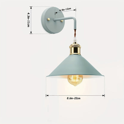 Aplique de pared moderno de metal | Lámpara de pared industrial con acabado en aceite