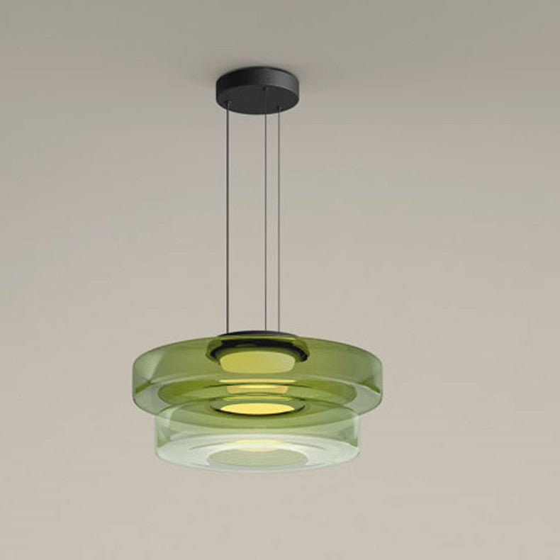 Lámpara Colgante de Vidrio Bauhaus | Lámpara Colgante LED Moderna en Capas
