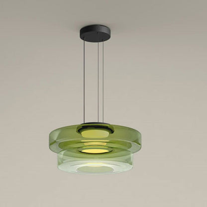 Lámpara Colgante de Vidrio Bauhaus | Lámpara Colgante LED Moderna en Capas