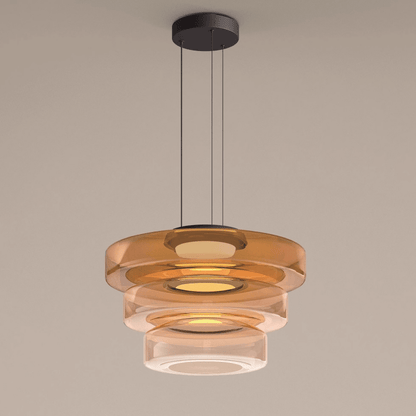 Lámpara Colgante de Vidrio Bauhaus | Lámpara Colgante LED Moderna en Capas