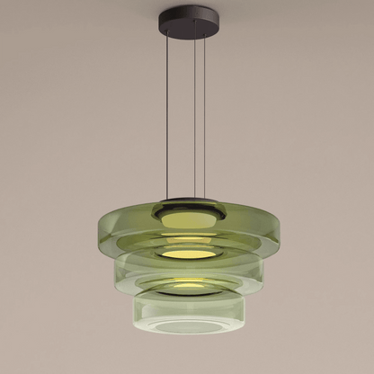 Lámpara Colgante de Vidrio Bauhaus | Lámpara Colgante LED Moderna en Capas