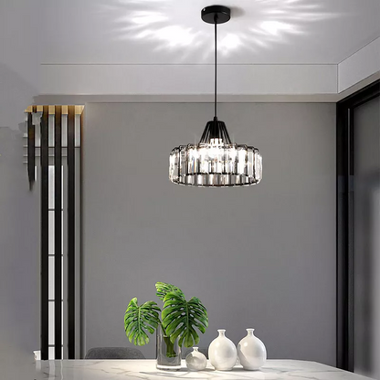 Lámpara Colgante Moderna de Cristal Negro | Elegante Luminaria Suspendida