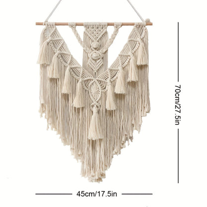 Colgante de Pared Bohemio de Macramé | Tapiz Tejido a Mano