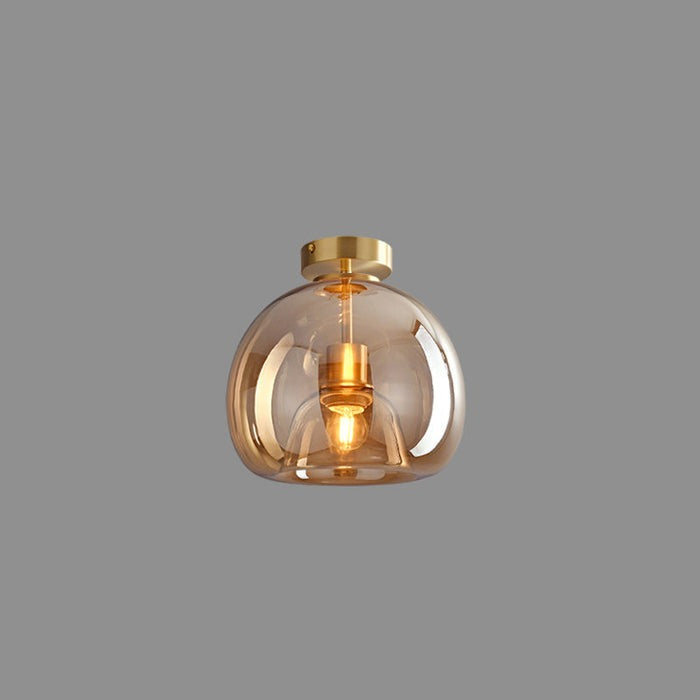 Lámpara de techo vintage de vidrio burbuja | Lámpara colgante retro de vidrio ámbar