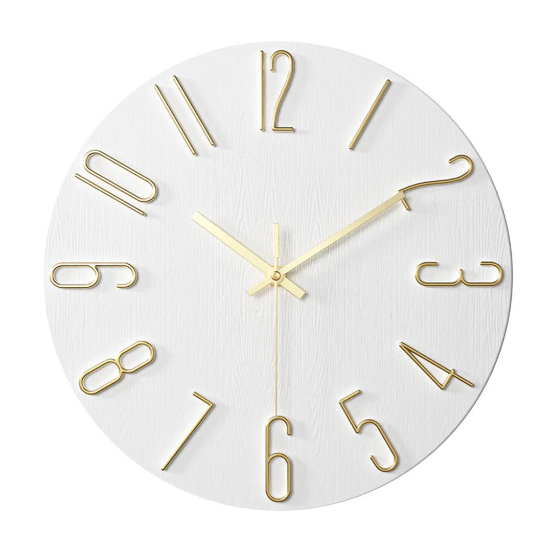 Reloj de Pared Moderno Noble | Diseño Minimalista en Dorado