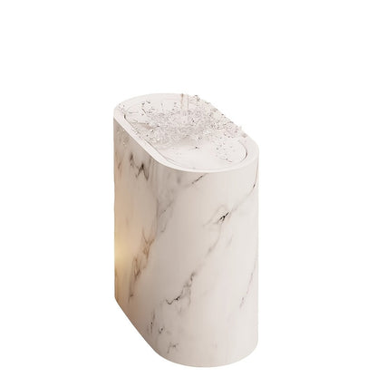 Papelera con diseño de mármol | Cubo moderno para baño y cocina con tapa