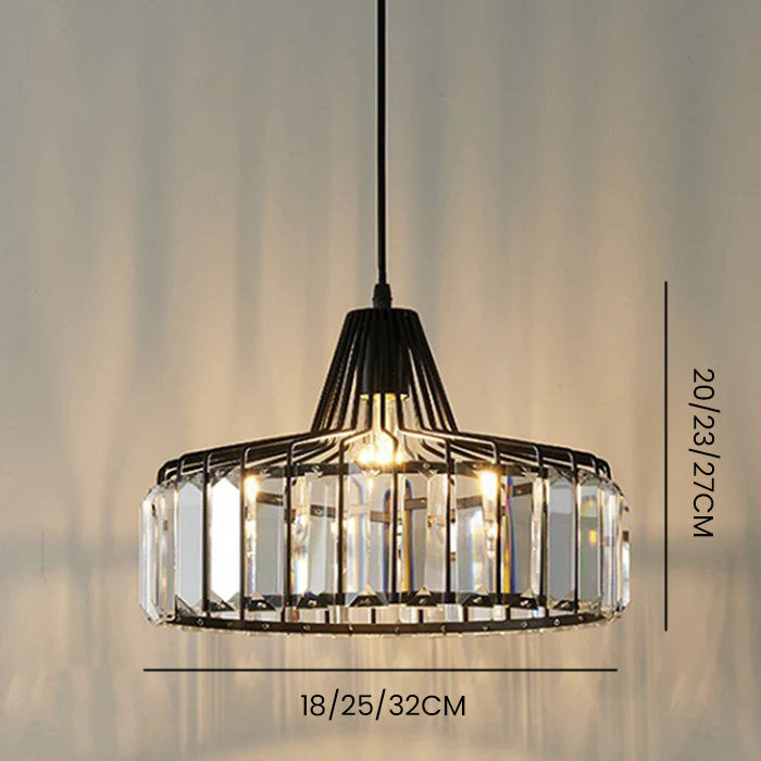 Lámpara Colgante Moderna de Cristal Negro | Elegante Luminaria Suspendida