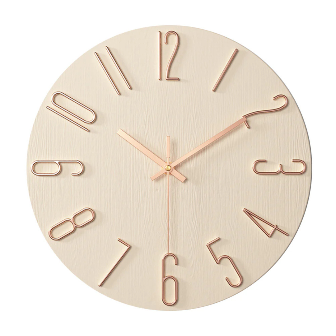 Reloj de Pared Moderno Noble | Diseño Minimalista en Dorado