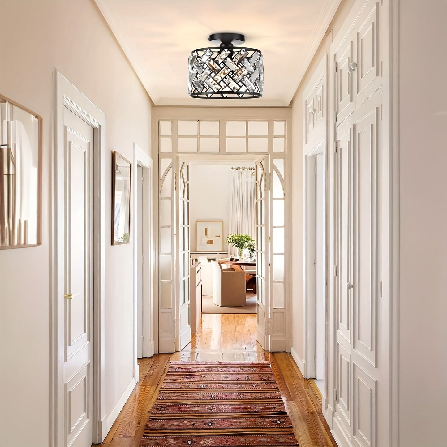 Lámpara de Techo Moderna de Cristal Semi Empotrada | Luminaria Decorativa Elegante