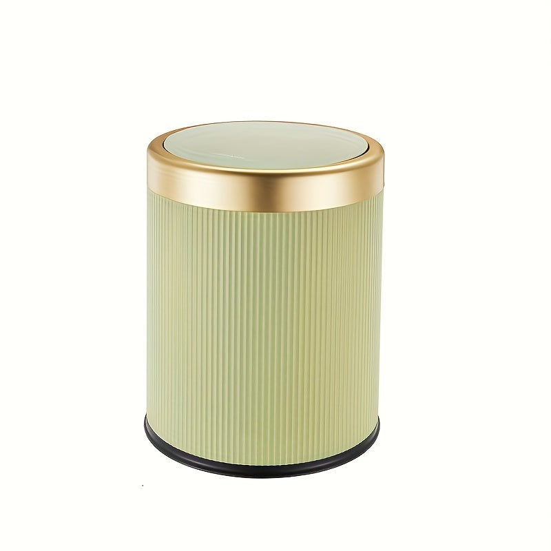 Cubo de basura ovalado de lujo | Contenedor de residuos con tapa de presión y doble cubo interior