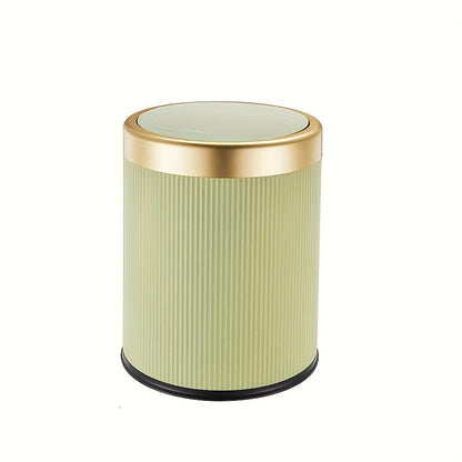 Cubo de basura ovalado de lujo | Contenedor de residuos con tapa de presión y doble cubo interior