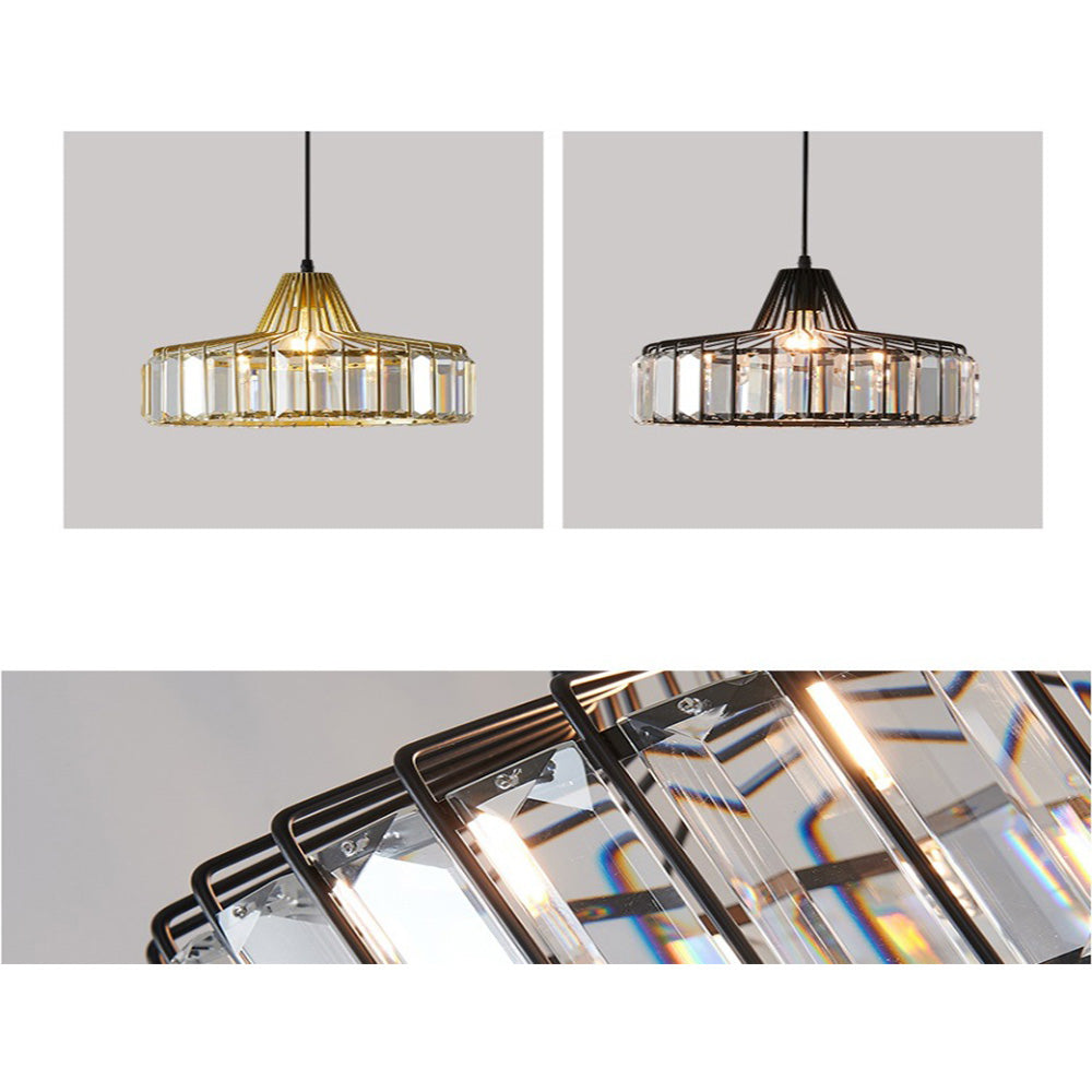 Lámpara Colgante Moderna de Cristal Negro | Elegante Luminaria Suspendida