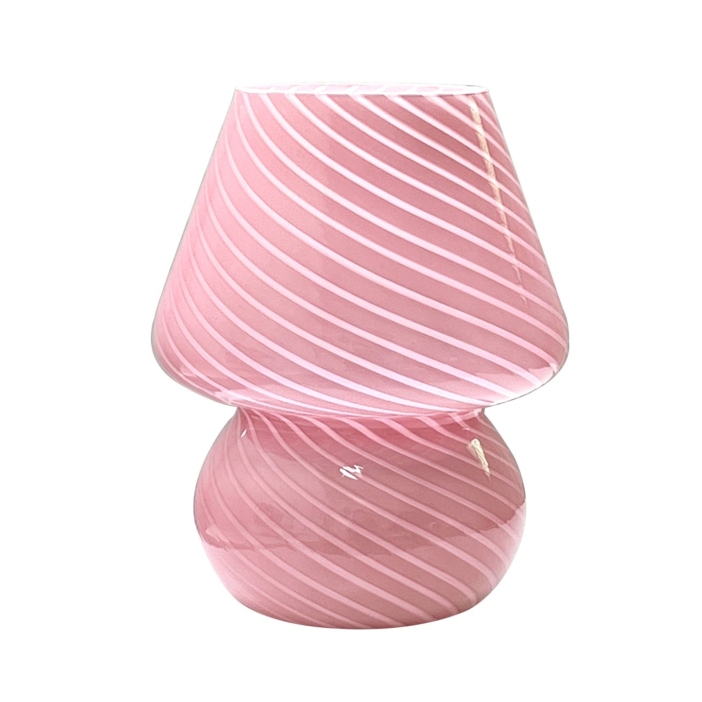 Lámpara de mesa con forma de hongo de vidrio estilo Murano | Luz de mesa regulable por USB