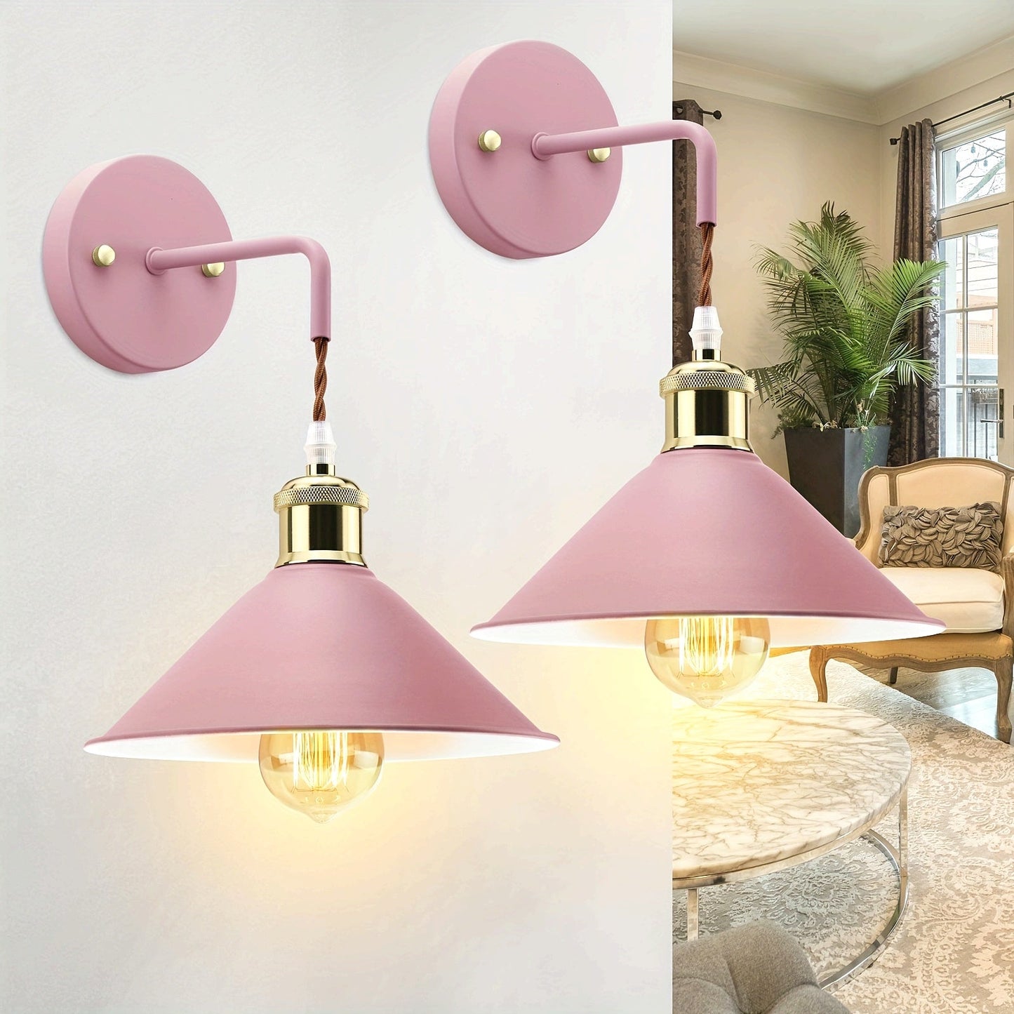 Aplique de pared moderno de metal | Lámpara de pared industrial con acabado en aceite
