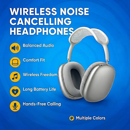 Auriculares inalámbricos con cancelación de ruido, tipo diadema, Bluetooth