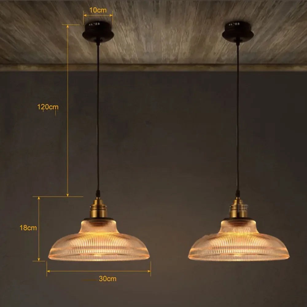Lámpara Colgante de Vidrio LumiVibe | Elegante Lámpara Colgante de Vidrio Acanalado