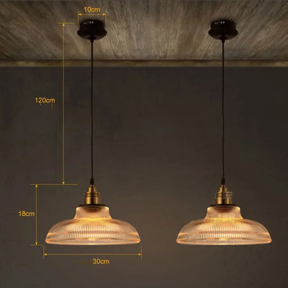 Lámpara Colgante de Vidrio LumiVibe | Elegante Lámpara Colgante de Vidrio Acanalado