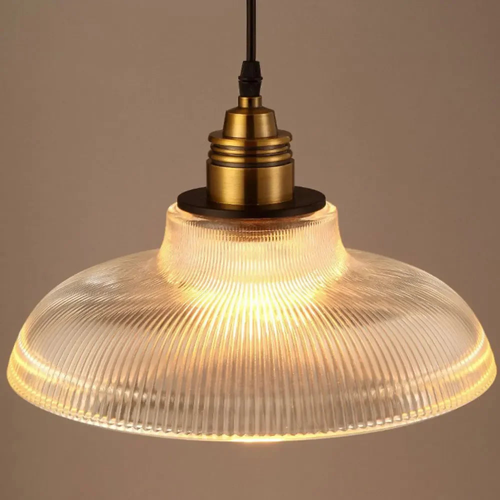 Lámpara Colgante de Vidrio LumiVibe | Elegante Lámpara Colgante de Vidrio Acanalado