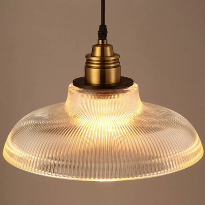 Lámpara Colgante de Vidrio LumiVibe | Elegante Lámpara Colgante de Vidrio Acanalado