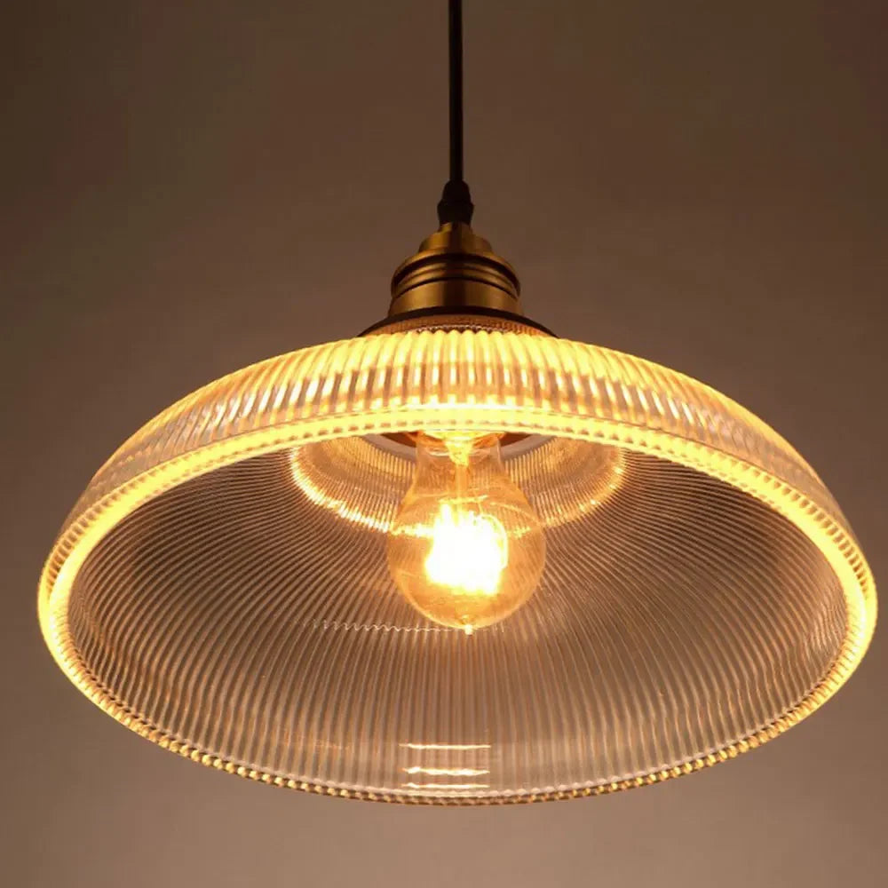 Lámpara Colgante de Vidrio LumiVibe | Elegante Lámpara Colgante de Vidrio Acanalado