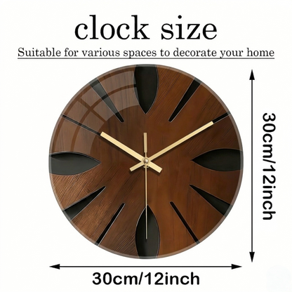 Reloj de Pared de Madera Artístico | Decoración para el Hogar Silenciosa y Elegante