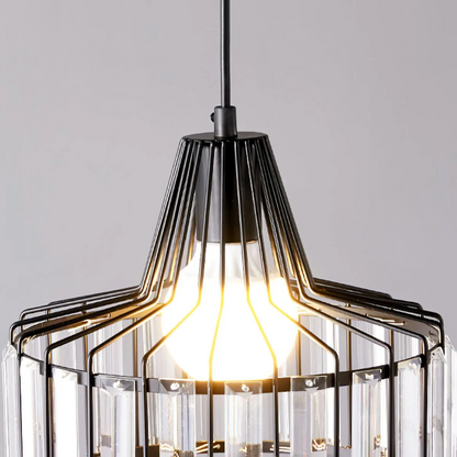 Lámpara Colgante Moderna de Cristal Negro | Elegante Luminaria Suspendida