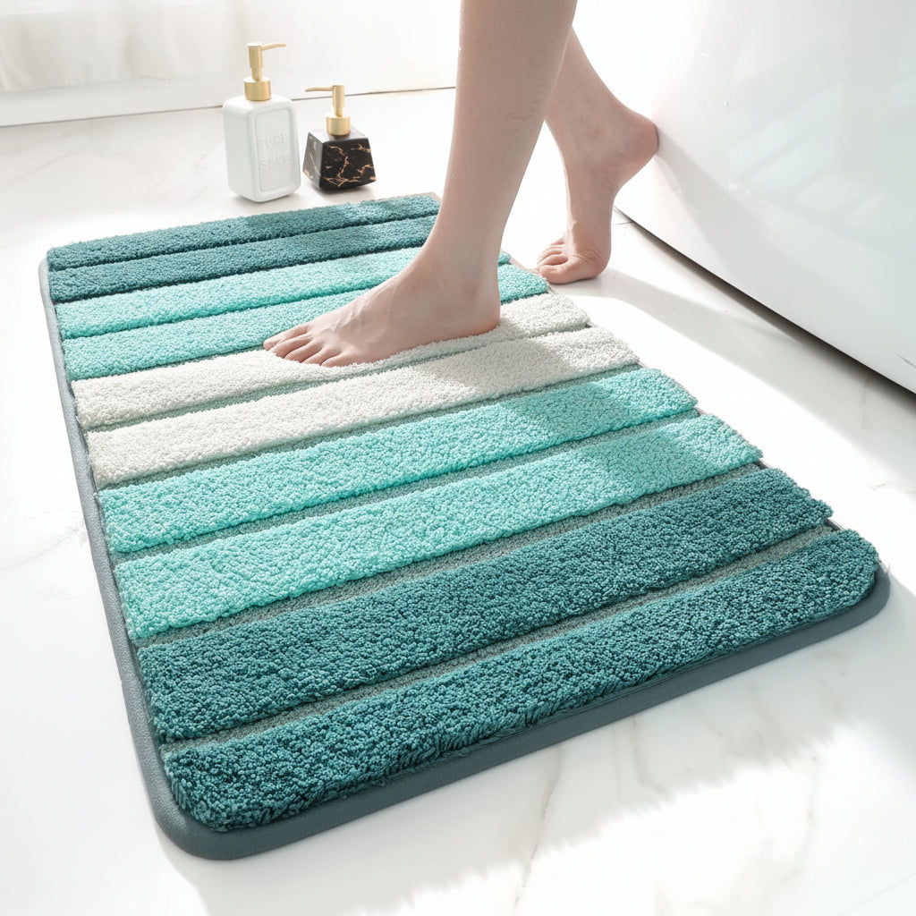 Alfombrilla de baño antideslizante de microfibra absorbente para suelo de baño