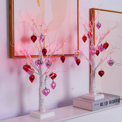 Lámpara de mesa LED Corazón de árbol de abedul Luz Decoración para el hogar de San Valentín