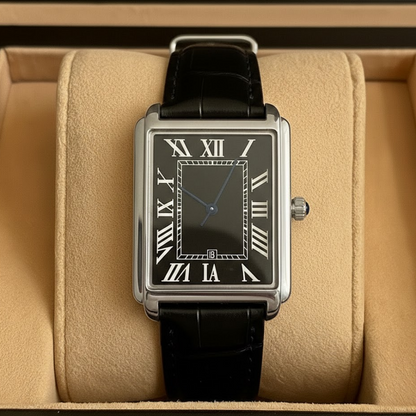 Reloj clásico de vestir para hombre, cuadrado, analógico, estilo retro