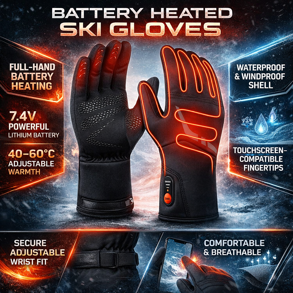 Guantes Calefactables Impermeables Pantalla Táctil Invierno