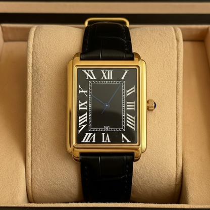 Reloj clásico de vestir para hombre, cuadrado, analógico, estilo retro