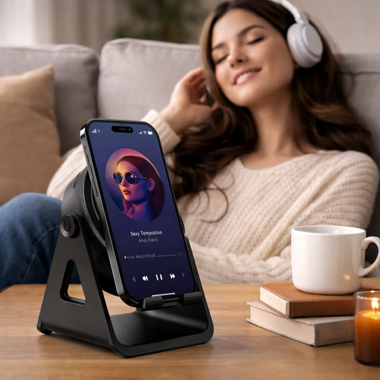 Altavoz Bluetooth Soporte para Teléfono con Carga Inalámbrica por Inducción