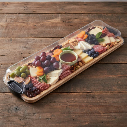 Tabla de cortar Bandeja de servir de bambú para charcutería Tapa con cierre