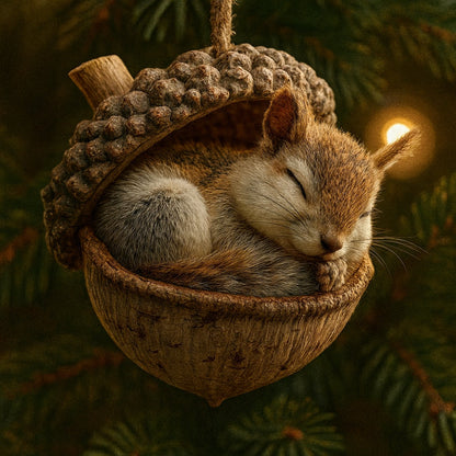 Adornos Navidad Animales Bosque Bellota Árbol
