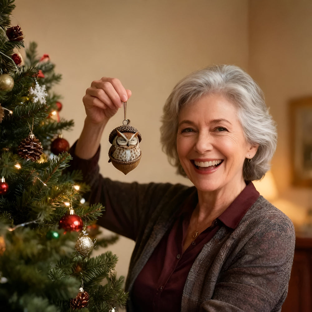 Adornos Navidad Animales Bosque Bellota Árbol