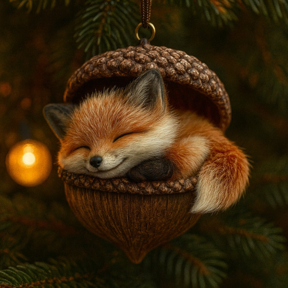 Adornos Navidad Animales Bosque Bellota Árbol
