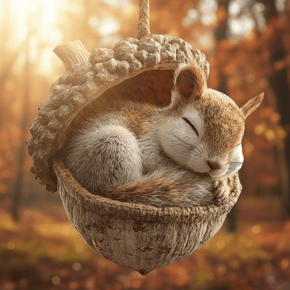 Adornos para árbol de Navidad hechos a mano con decoraciones de bellotas y animales del bosque