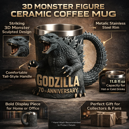 Taza Café Cerámica Figura Monstruo 3D