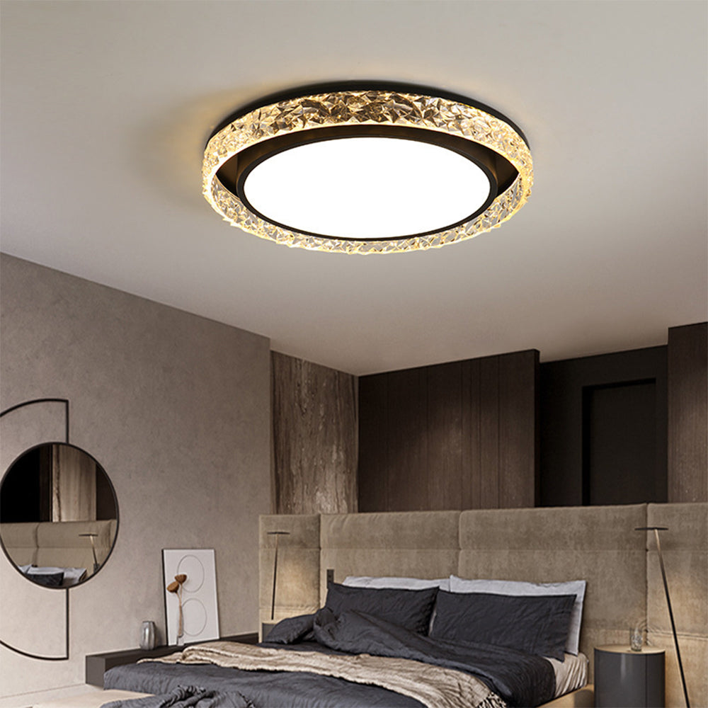 Lámpara de Techo LED Crystal Halo | Montaje Empotrado Regulable con Control Remoto