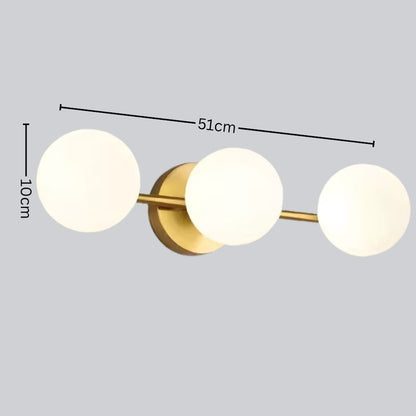 Lámpara de pared de bola de vidrio nórdica moderna | Diseño de triple globo